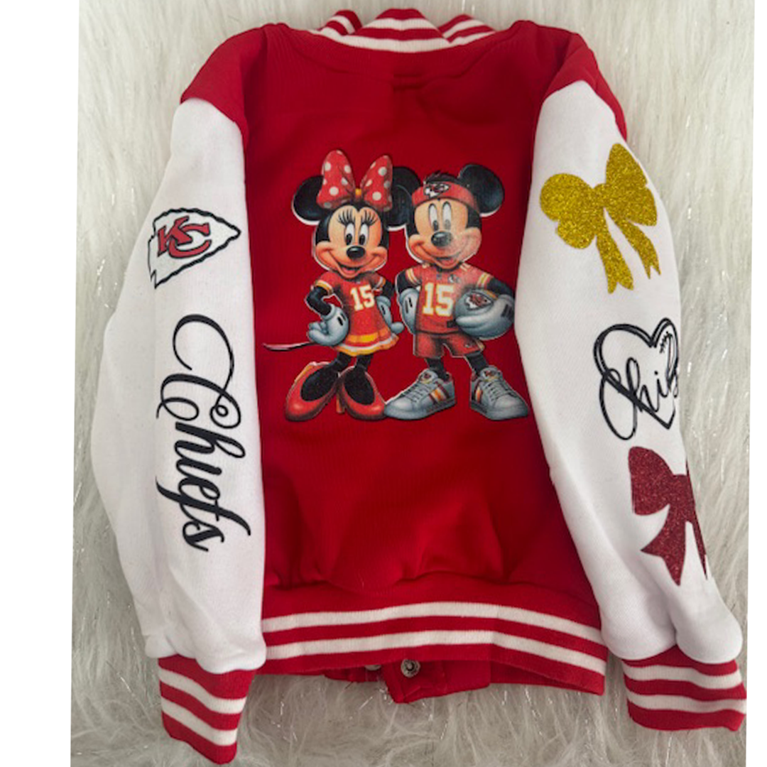 YOUTH UNISEX - VARSITY JACKETS - COTTON SLEEVES