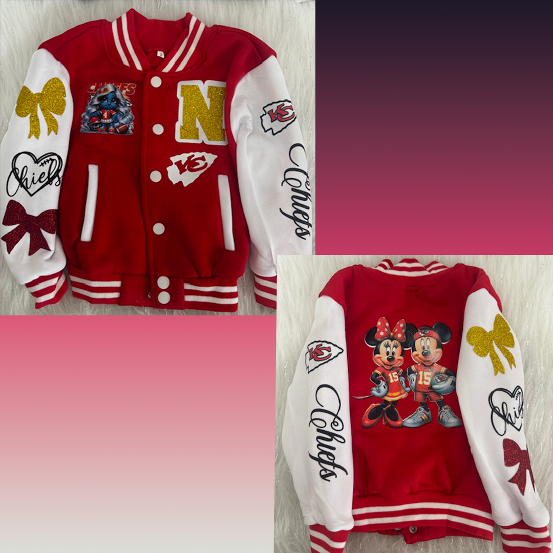YOUTH UNISEX - VARSITY JACKETS - COTTON SLEEVES