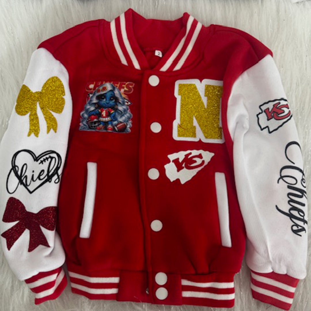 YOUTH UNISEX - VARSITY JACKETS - COTTON SLEEVES