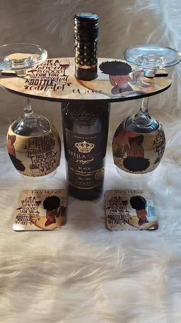 WINE GLASS HOLDER with GLASSES WRAP