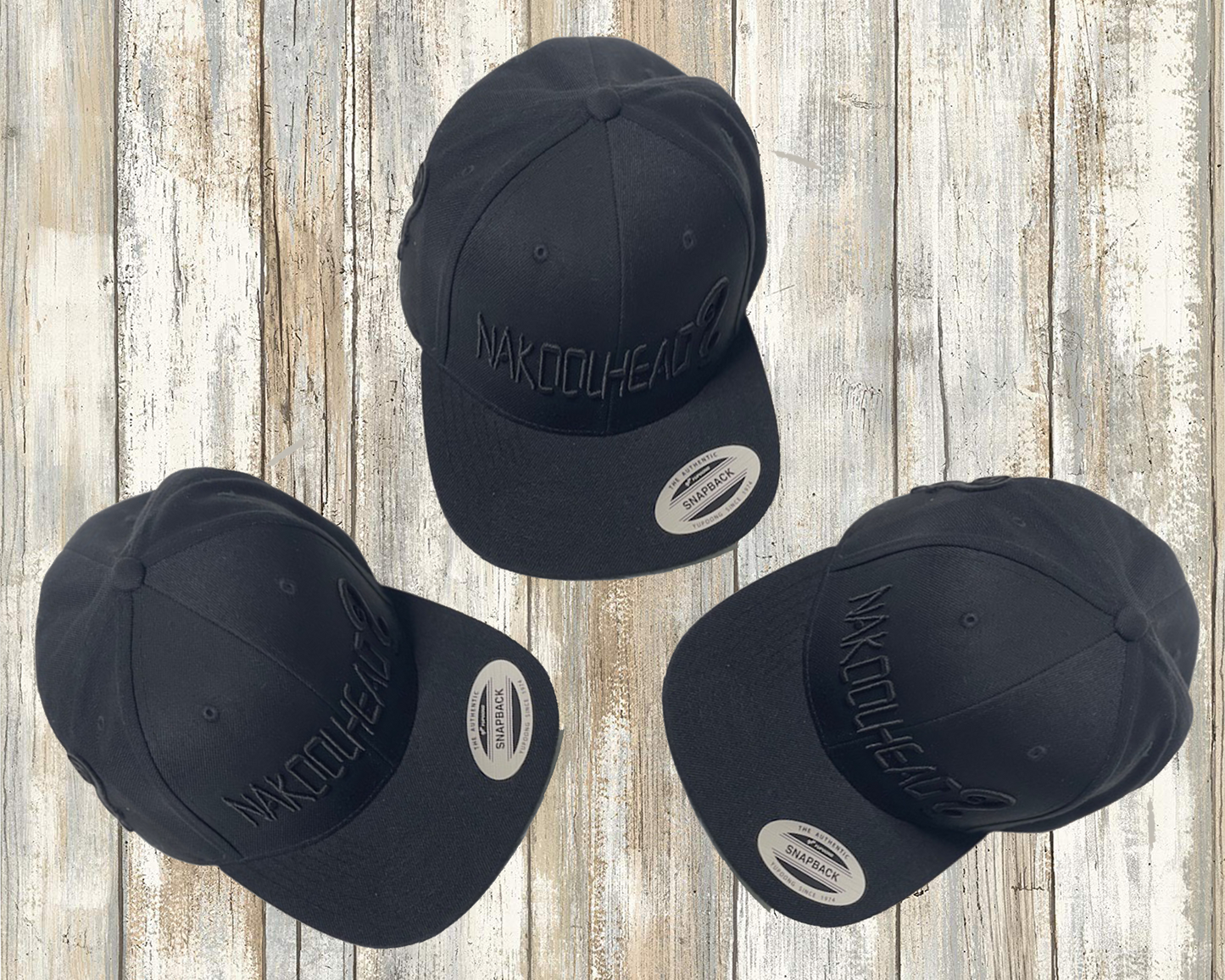 SNAP BACK HAT -"BLACK LETTERS ON BLACK"