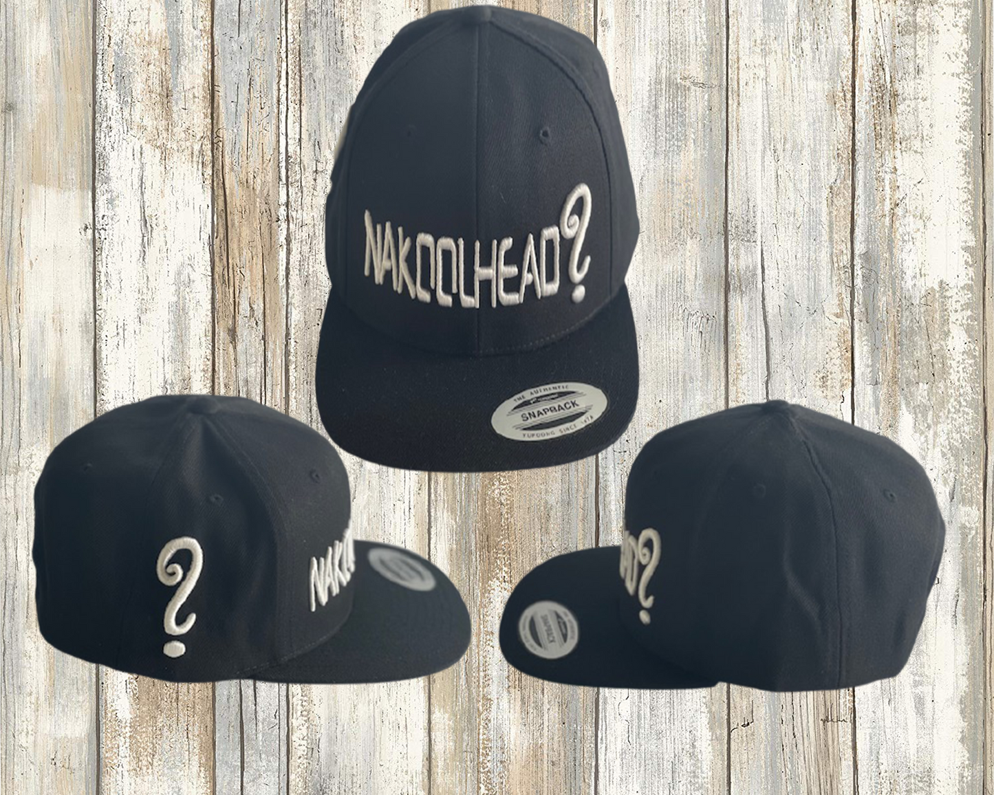 SNAP BACK HAT - "WHITE LETTERS ON BLACK"