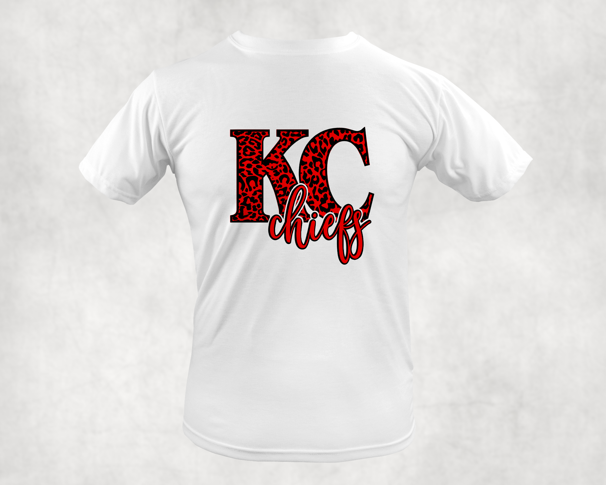 KC Chiefs Leopard Tank T-shirt or Long Sleeve Shirt glitter 