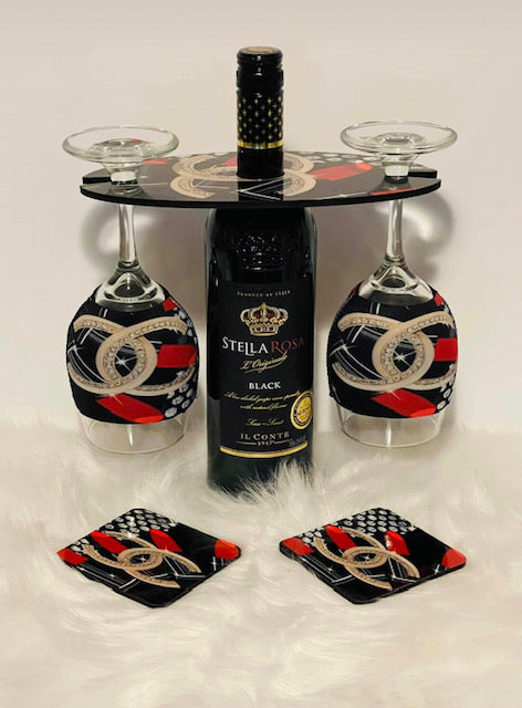 WINE GLASS HOLDER with GLASSES WRAP