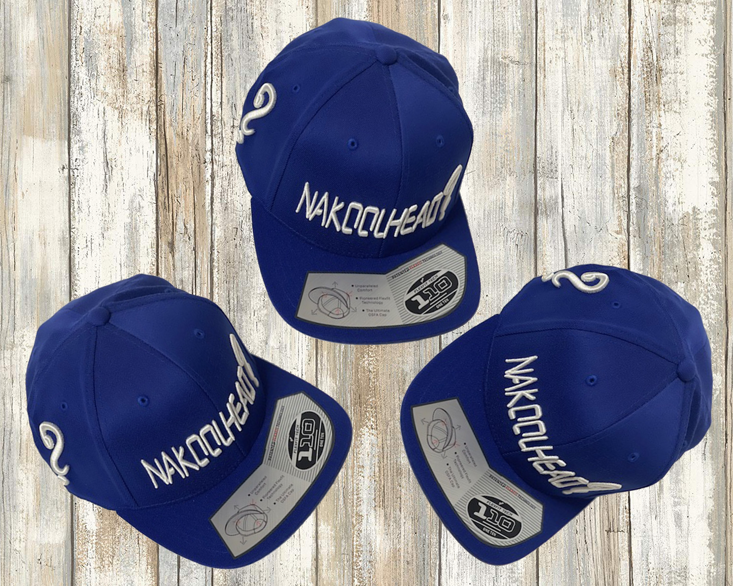 SNAP BACK HAT - "WHITE LETTERS ON BLUE"